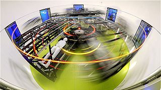 Image: :envihab human centrifuge. By spinning people, blood is encouraged t