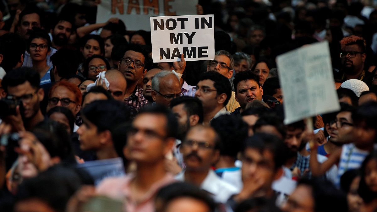 Inder demonstrieren gegen Lynchmord