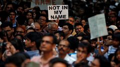 Inder demonstrieren gegen Lynchmord