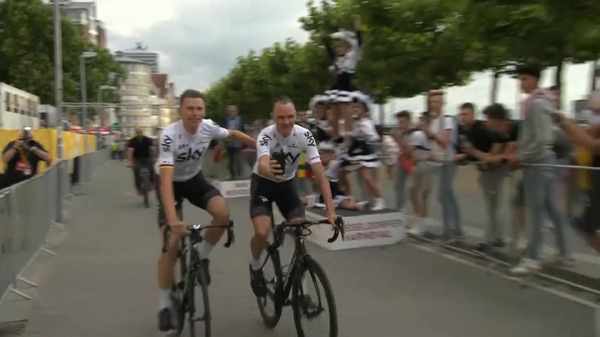 Фрум, Кинтана и Контадор на старте "Тур де Франс"