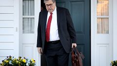 Image: Attorney General William Barr departs his home in Virginia on March 