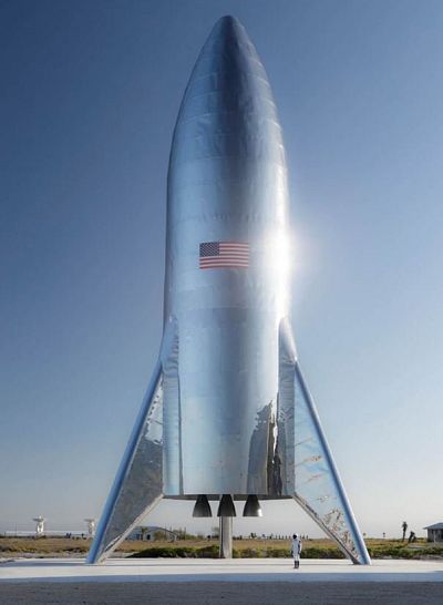 SpaceX CEO Elon Musk shared this photo of the Starship test flight rocket on Twitter on Jan. 10, 2019.