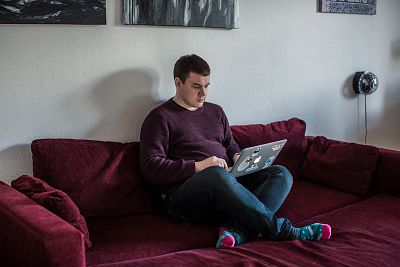 Viktor Yankauskas, 29, at home in Kiev, Ukraine on Feb. 22, 2019. Yankauskas is a programmer who wants to move to Berlin, Germany.