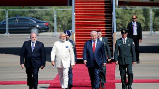 رئيس الحكومة الهندية نيريندا مودي في زيارة تاريخية إلى إسرائيل