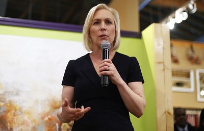Kirsten Gillibrand, speaks at a campaign meet-and-greet in Clawson, Michigan on March 18, 2019.