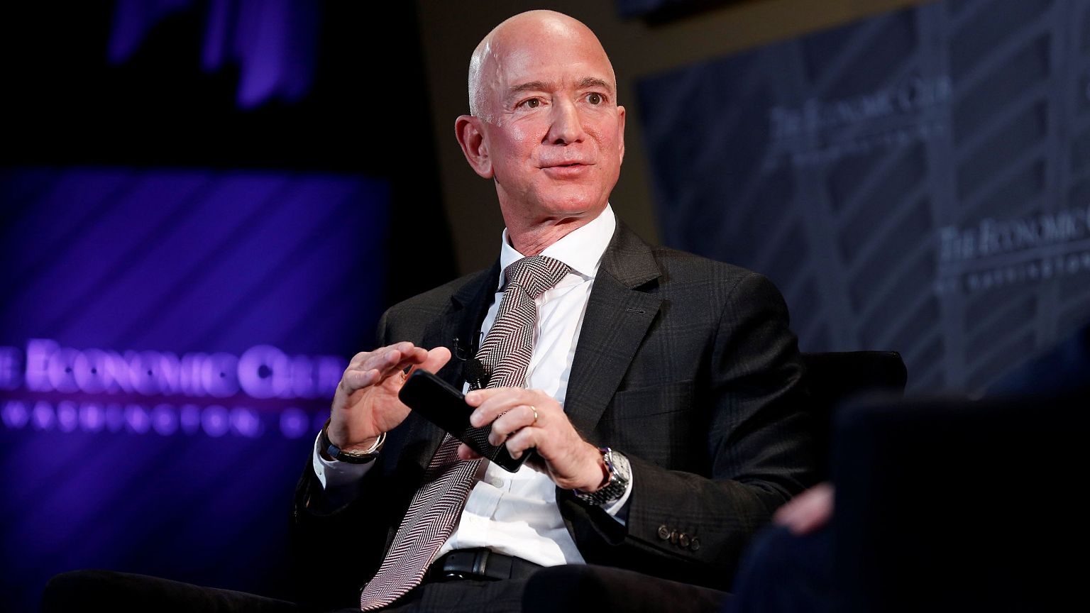 Image: Jeff Bezos, president and CEO of Amazon and owner of The Washington 