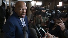 Image: Rep. Elijah Cummings speaks to reporters at the Capitol on Jan. 4, 2