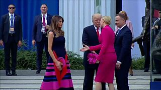 Another awkward handshake: Trump 'snubbed' by Poland's first lady
