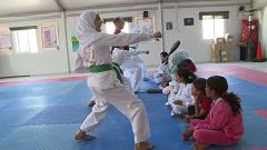 Taekwando für syrische Mädchen im Flüchtlingslager