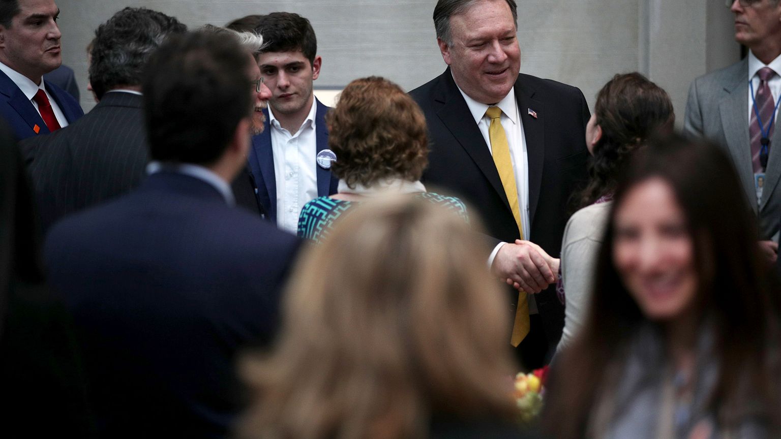 Image: Secretary of State Mike Pompeo spoke to families of American citizen