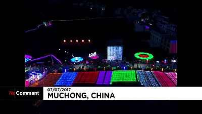 Festival de lumière dans un village chinois