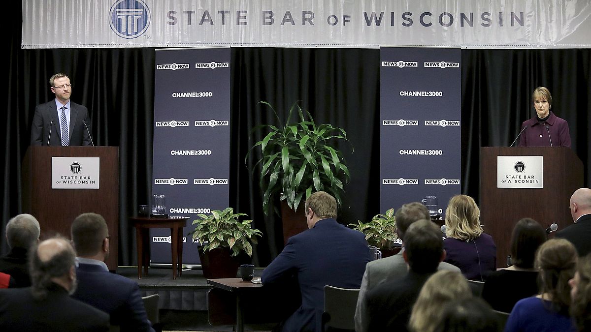 Image: Wisconsin Supreme Court candidates Brian Hagedorn and Lisa Neubauer 