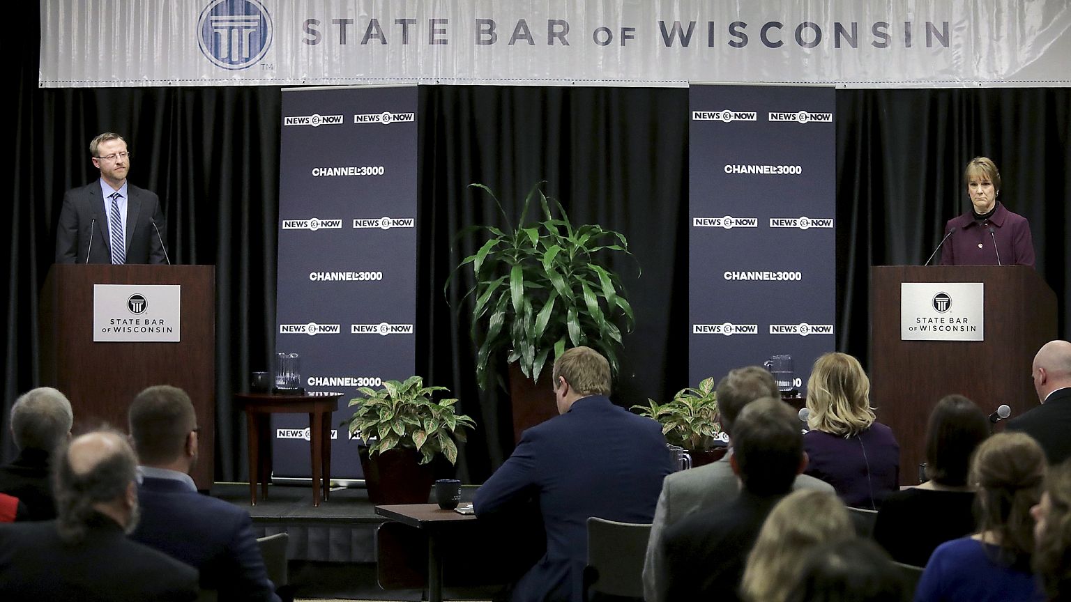 Image: Wisconsin Supreme Court candidates Brian Hagedorn and Lisa Neubauer 