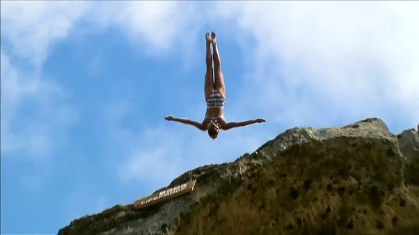 Duque e Jimenez vencem etapa açoriana de Cliff Diving Duque e Jimenez vencem etapa açoriana de Cliff Diving