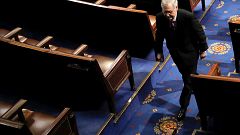 Image: U.S. Senate Majority Leader McConnell departs House Chamber on Capit