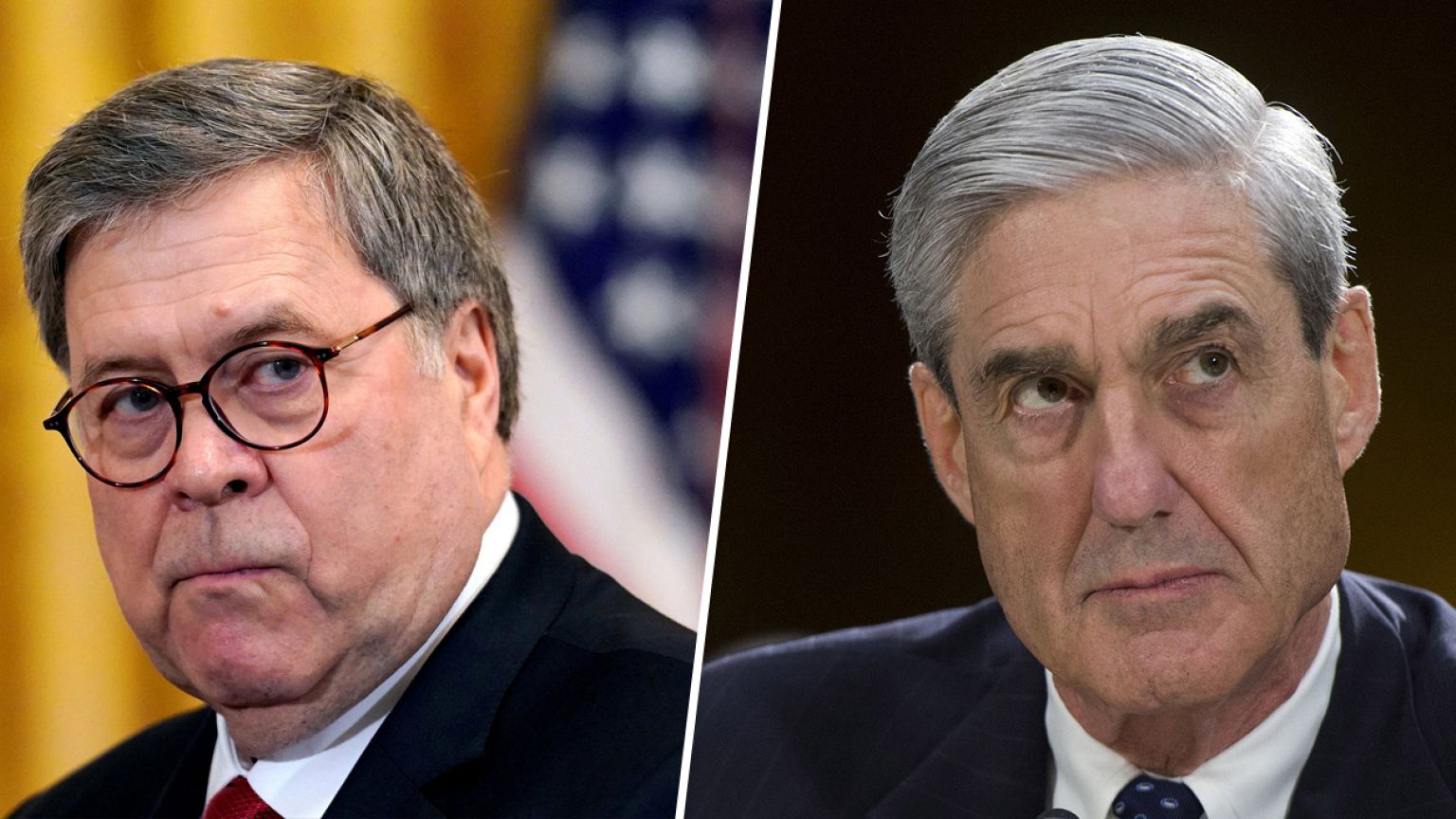 Image: William Barr, Robert Mueller