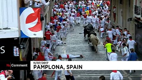 Veloz encierro en la quinta jornada de los sanfermines