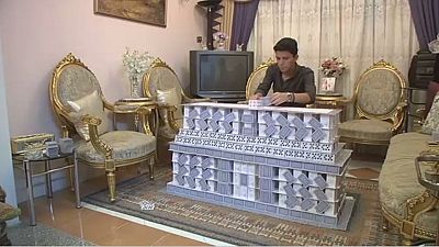 Egyptian student builds epic monuments out of cards