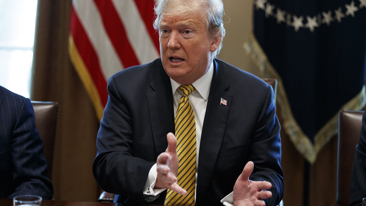 Image: President Donald Trump speaks during a White House Opportunity and R