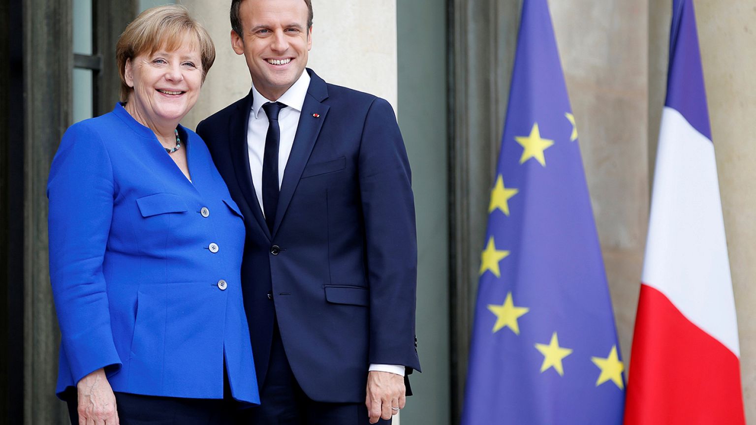 Almanya Başbakanı Merkel ve Fransa Cumhurbaşkanı Macron'dan işbirliği sözü