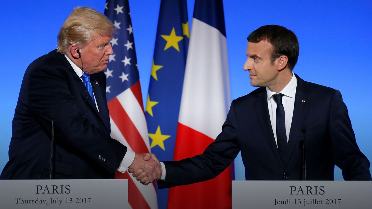 Pressekonferenz von Emmanuel Macron und Donald Trump in Paris