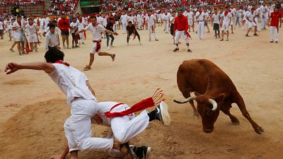 Ten hurt in final Pamplona bull run