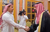 Image: Saudi Crown Prince Mohammed bin Salman meeting with Khashoggi's son