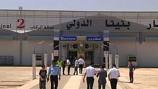 مطار بنينا بنغازي الدولي في اولى رحلاته الرسمية