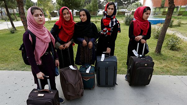 افتتاح رقابتهای ربات سازی واشنگتن با تیم دختران افغانستان افتتاح رقابتهای ربات سازی واشنگتن با تیم دختران افغانستان