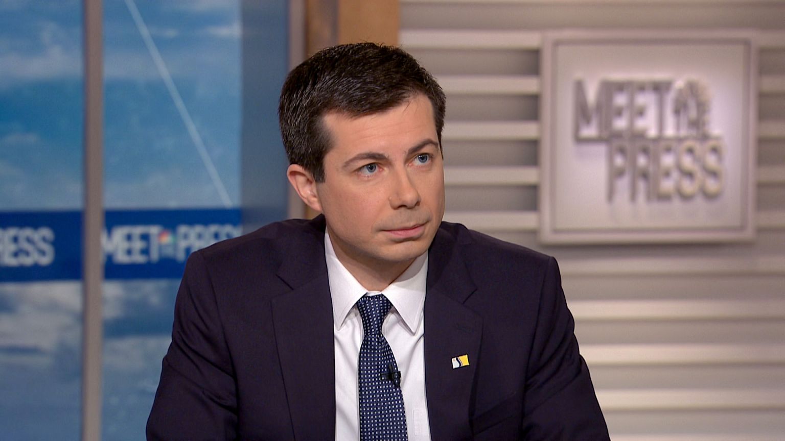 Image: Mayor Pete Buttigieg appears on "Meet The Press" on April 7, 2019.