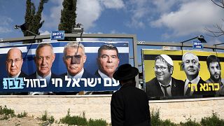 Image: Election campaign posters in Jerusalem