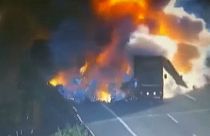 Σύγκρουση φορτηγών σε αυτοκινητόδρομο