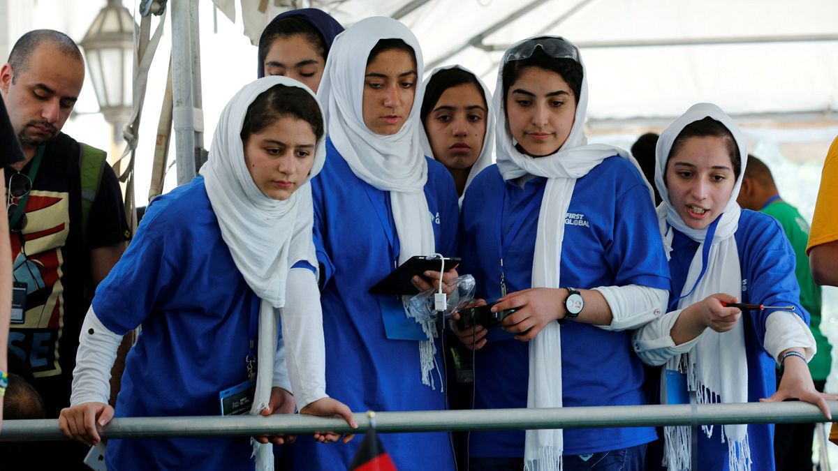 گزارش تصویری؛ آغاز مسابقات المپیک ربات‌ها در آمریکا با حضور تیم دختران افغانستان