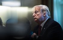 Image: President Donald Trump listens during a cabinet meeting in the White