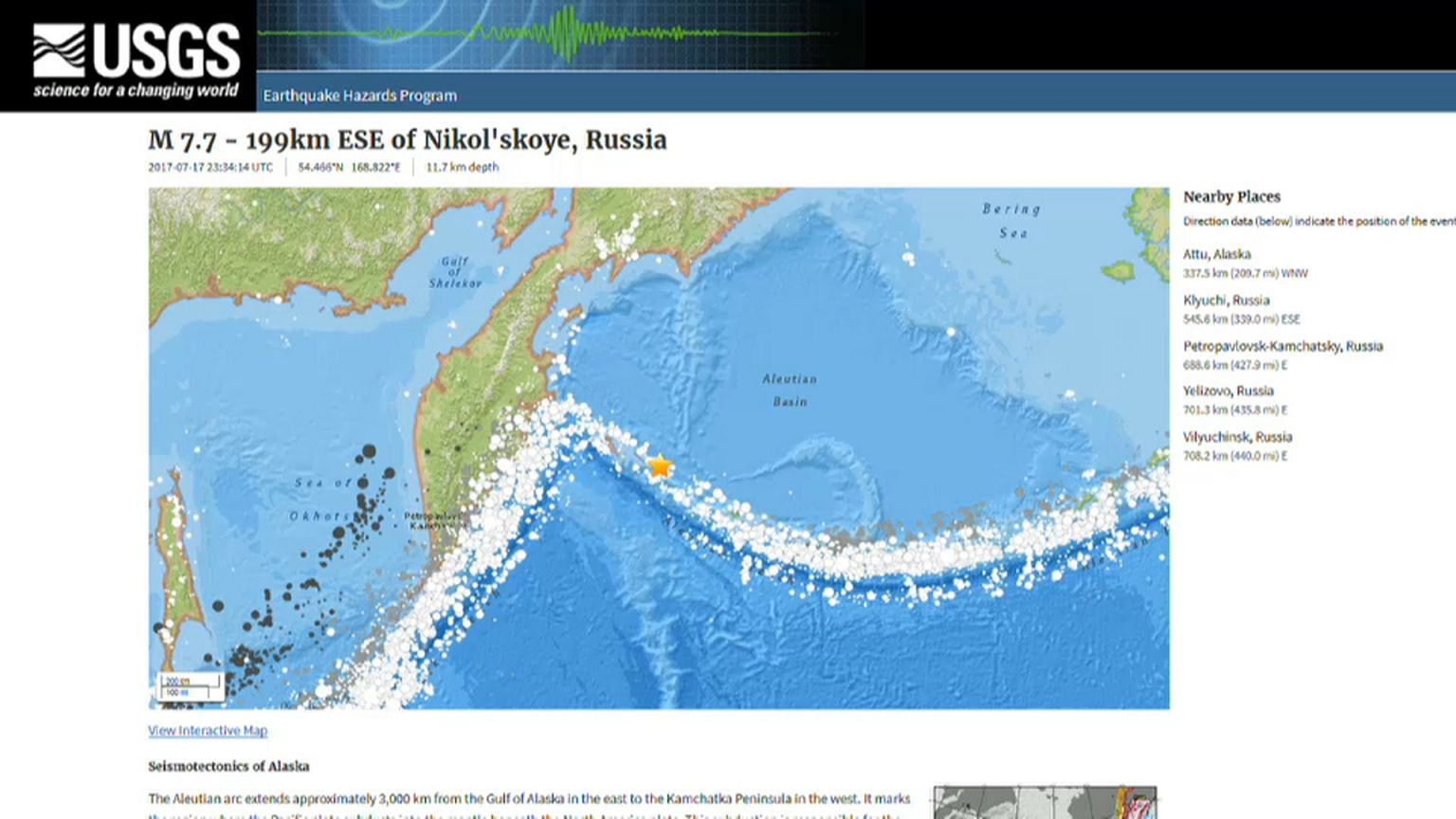 Un terremoto sacude la costa este de Rusia