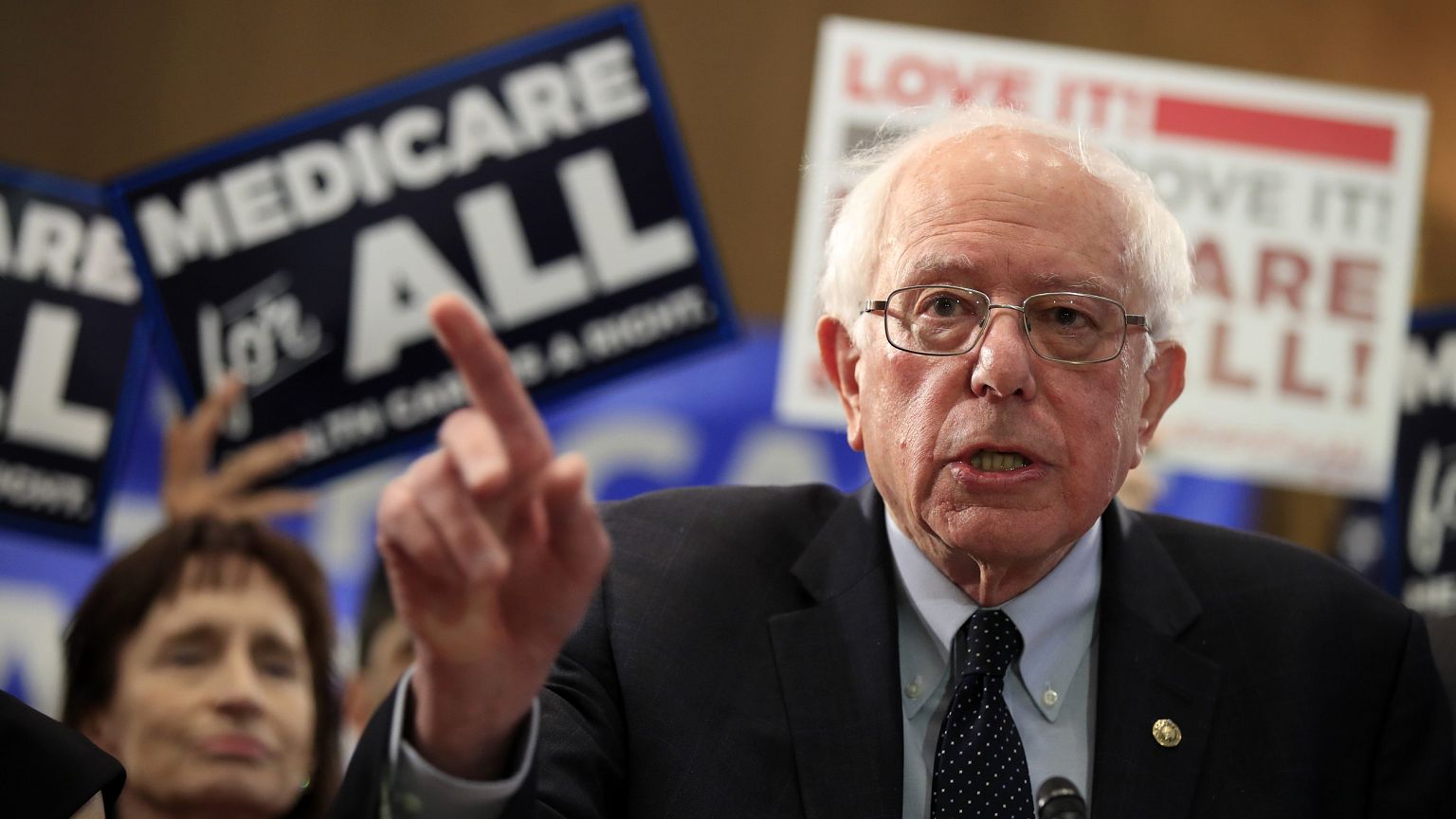 Image: Sen. Bernie Sanders, I-VT, introduces the Medicare for All Act of 20