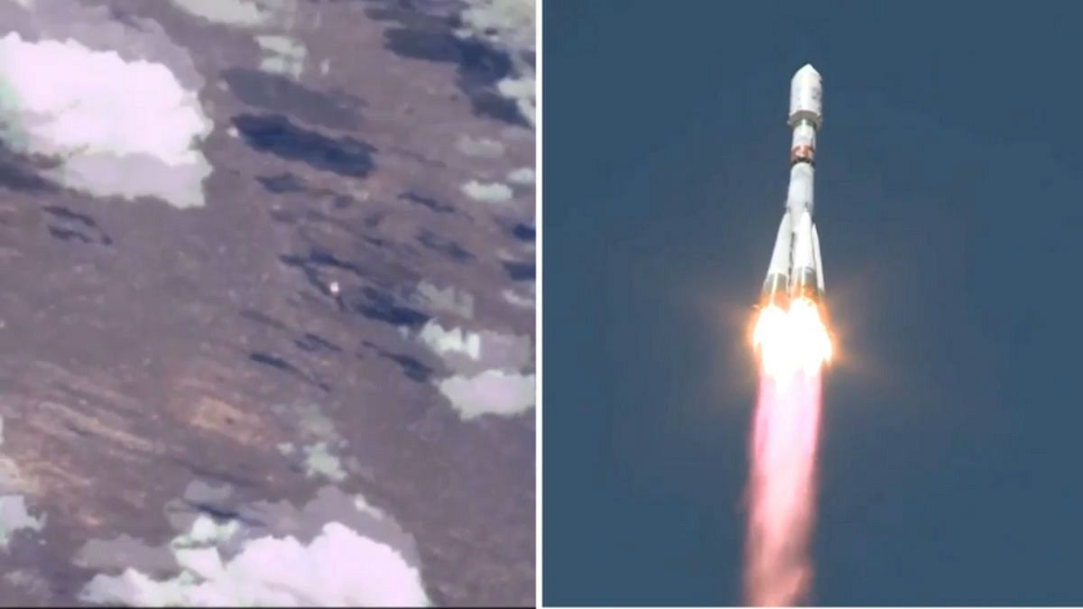 Il lancio del razzo Soyuz