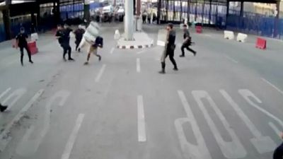 Spanish police subdue 'Allahu Akbar' attacker with traffic bollard