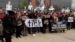 Protestas en Bruselas para exigir la libertad de activistas en Turquía