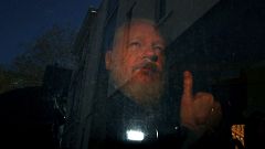 Image: WikiLeaks founder Julian Assange arrives at the Westminster Magistra