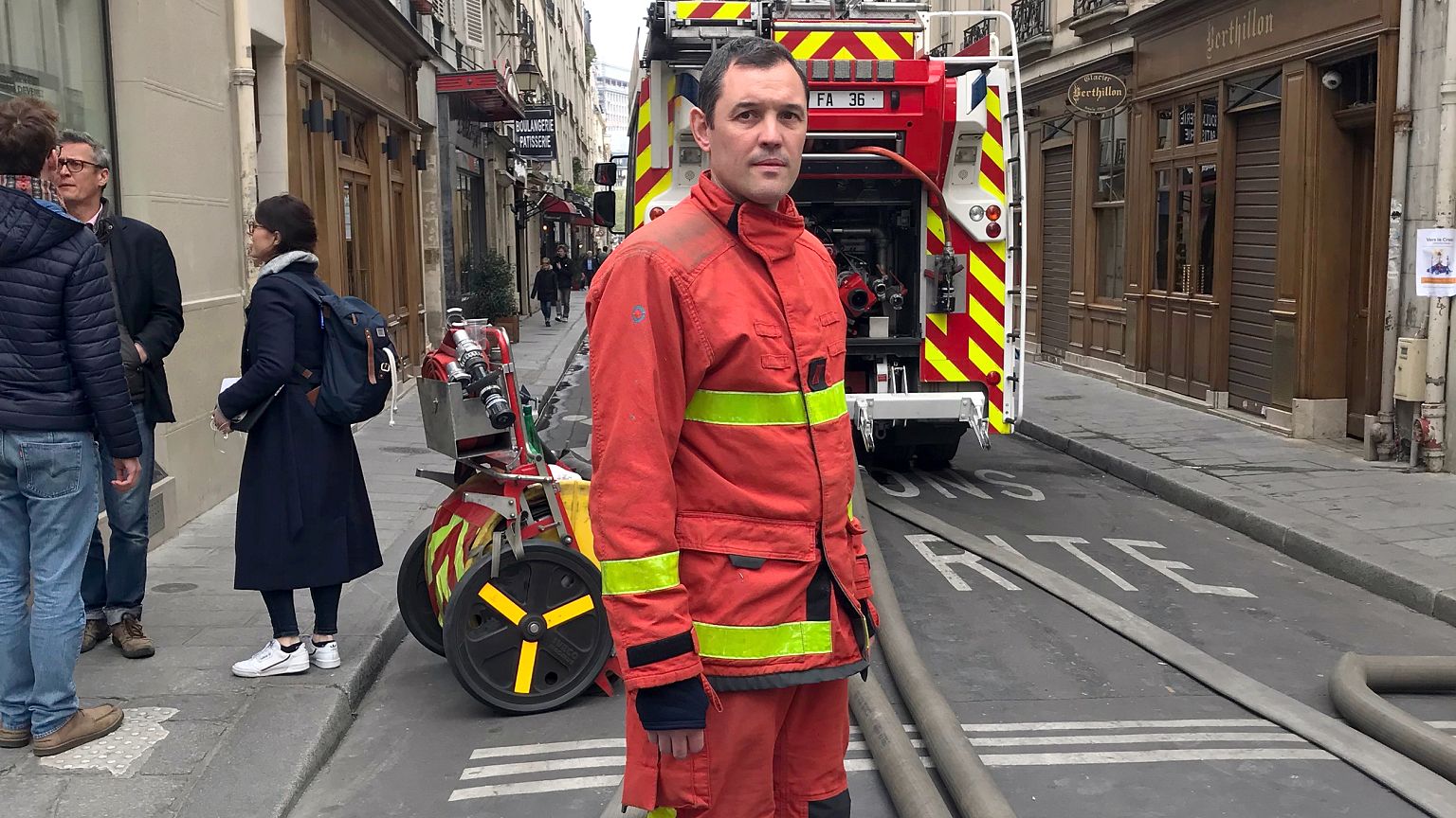 Image: One of the 400 firefighters who helped battle the blaze that engulfe