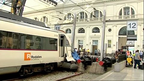 Dozens hurt in Barcelona train crash