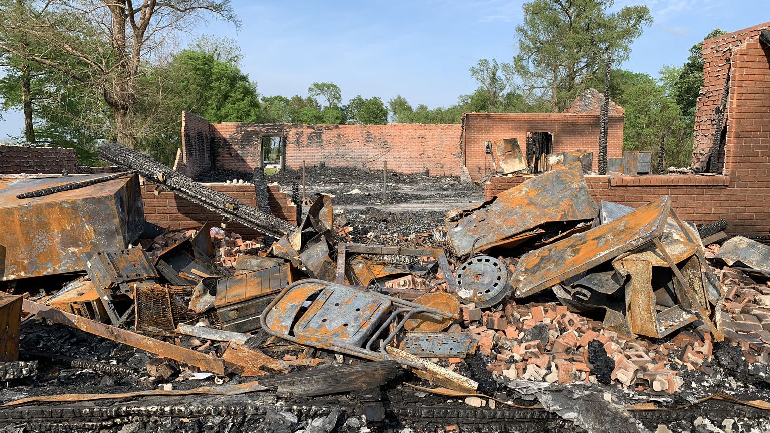 St. Mary's Church in Louisiana was the first to burn.