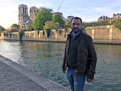 Olivier De Chalus, the chief tour guide at the Notre Dame Cathedral in Paris.
