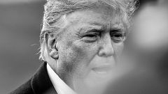 Image: President Donald Trump speaks to the press before departing the Whit
