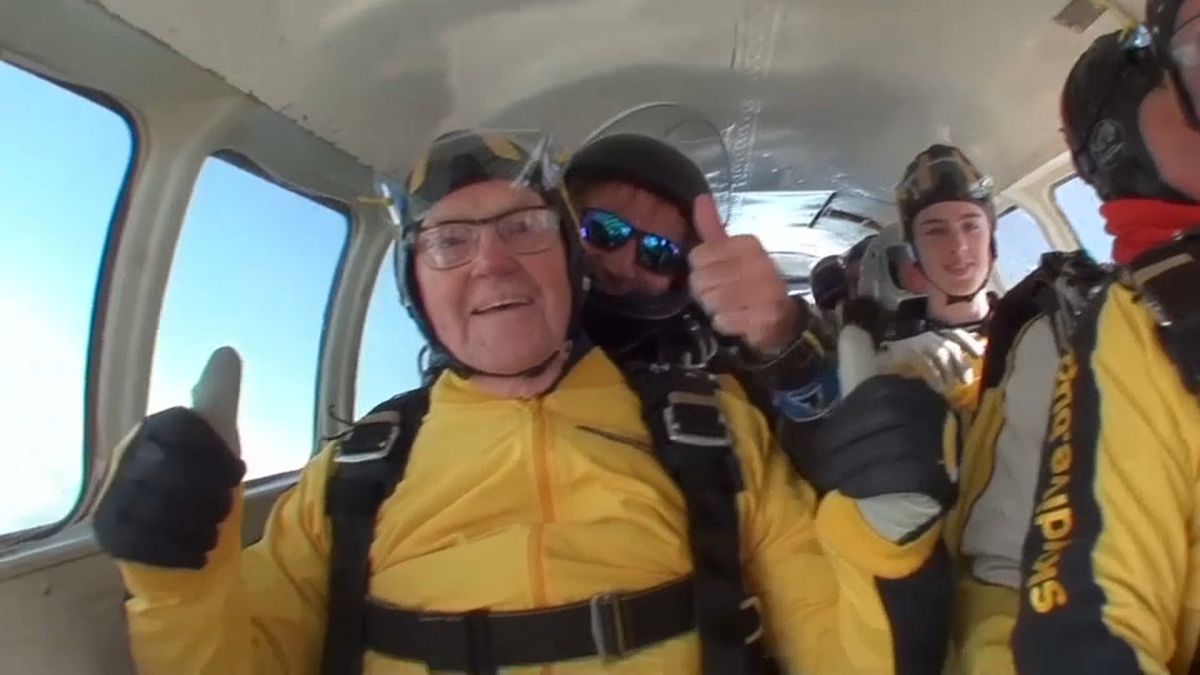 Britain versus America: Who has the oldest skydiver?