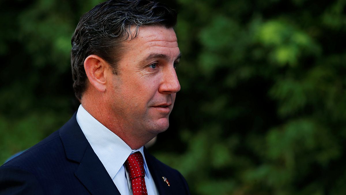 Re-elected U.S. congressman Duncan Hunter, arrives for an appearance at fed