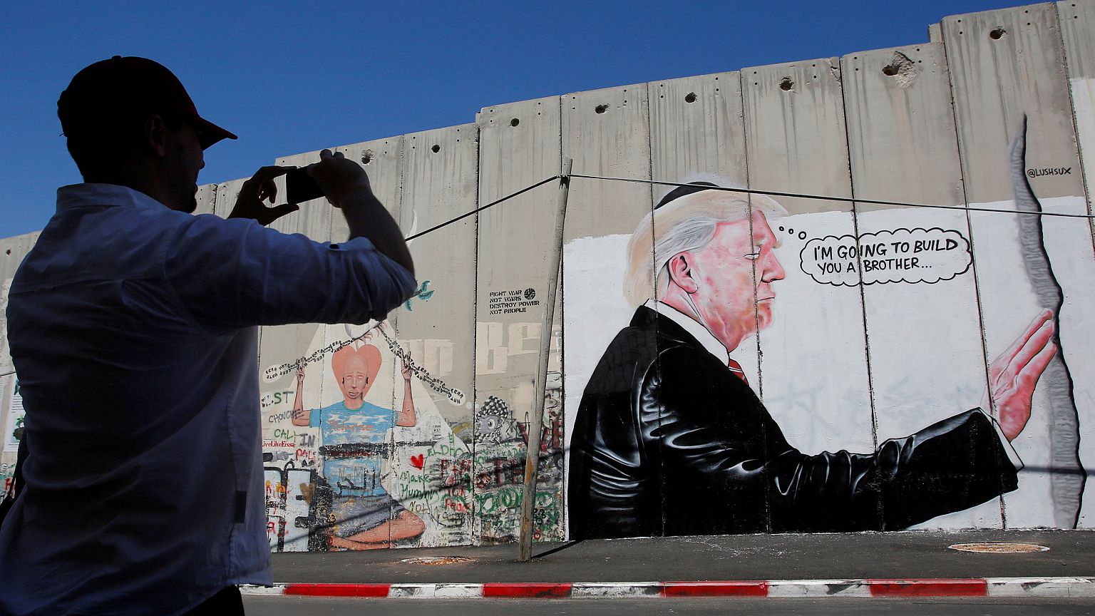 Trump no muro da Cisjordânia ocupada