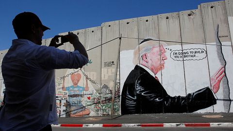 Trump wall images lighten the mood in Bethlehem