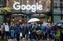 Google staff stage a walkout at the company's U.K. headquarters in London
